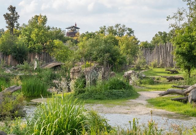 South American landscapes at the zoo